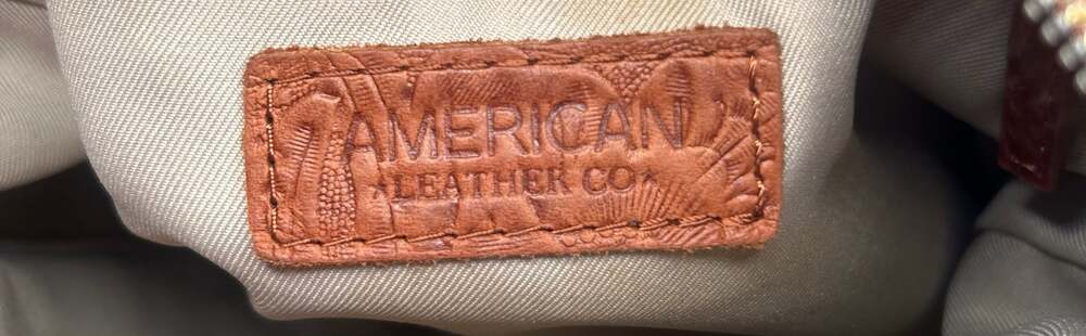 American Leather Co. Brown Tooled Floral Embossed Leather Crossbody Bag - Picture 8 of 9